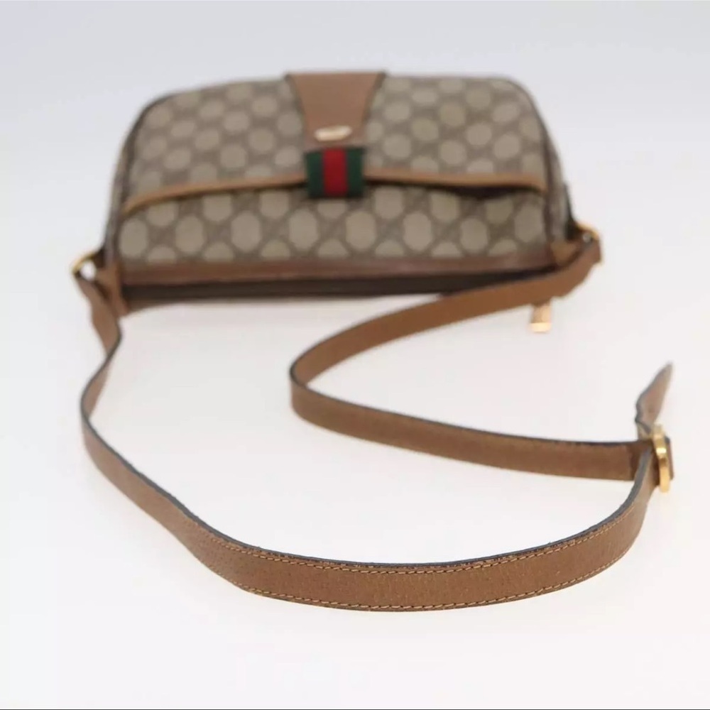 GUCCI GG Supreme Web Sherry Line Shoulder Bag PVC Beige Red 89 01 032 Auth 83419 - Picture 7 of 9